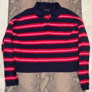 GAP women’s Dark Blue and Red Striped Sweater
